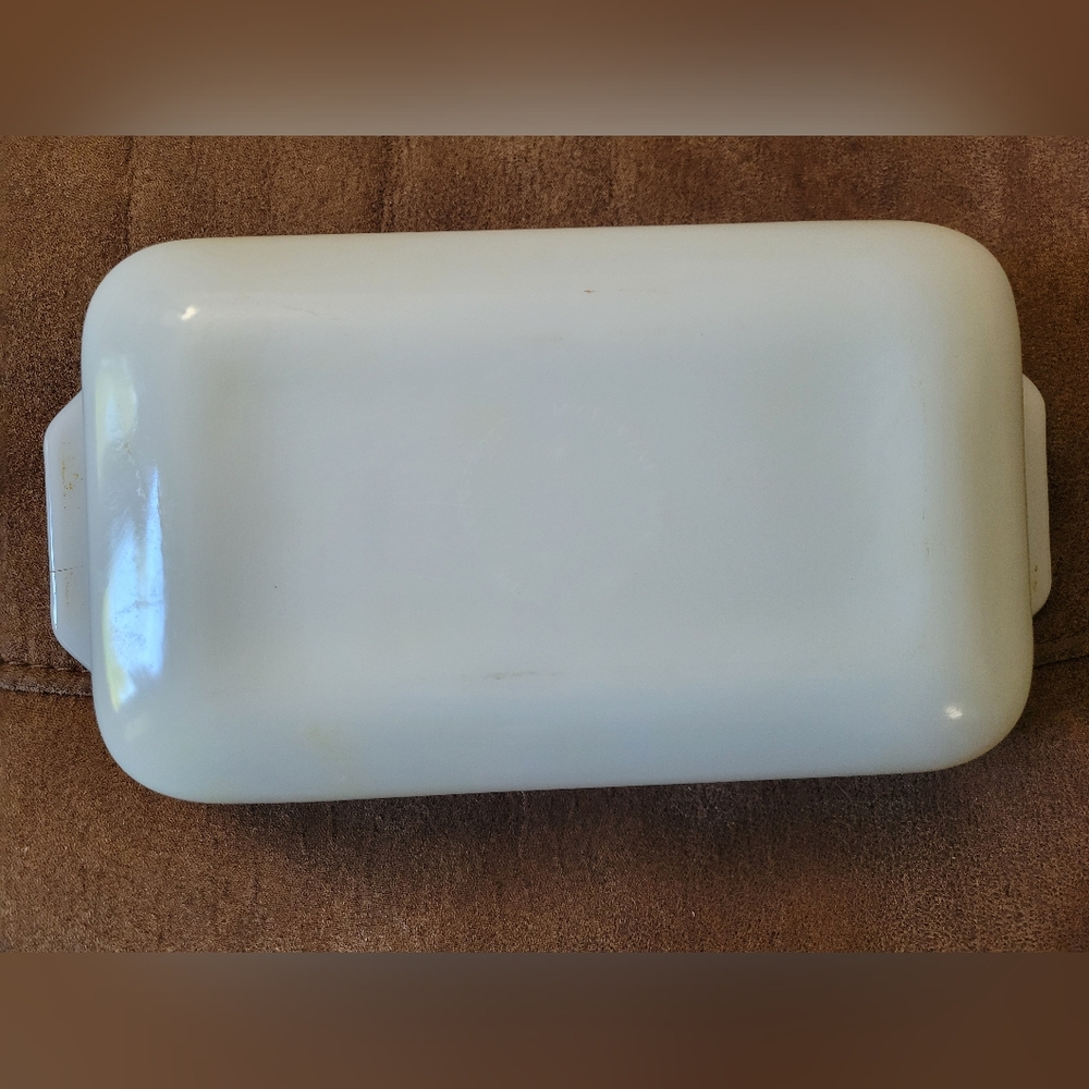 Fire King Blue Cornflower Loaf Pan - Picture 3 of 3